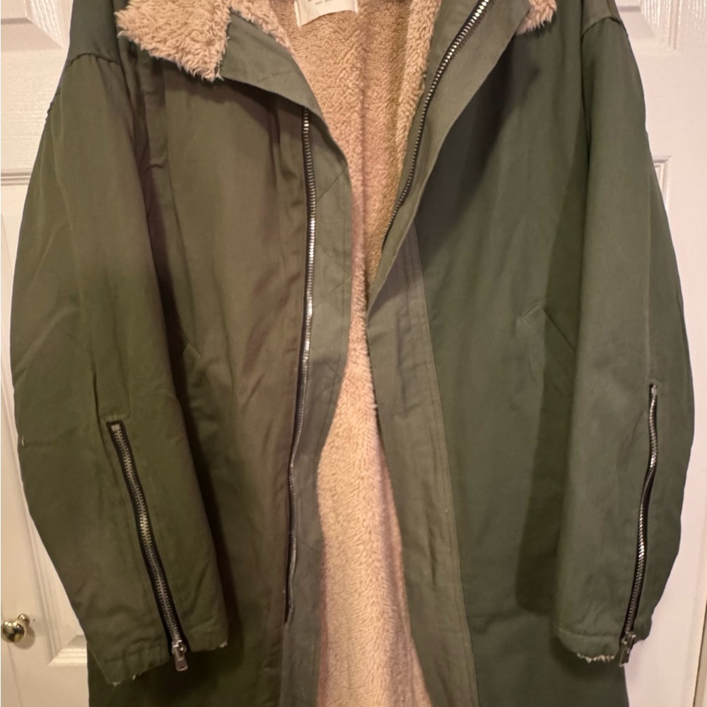 Fear of God Olive Green Military Parka with Tan Lining